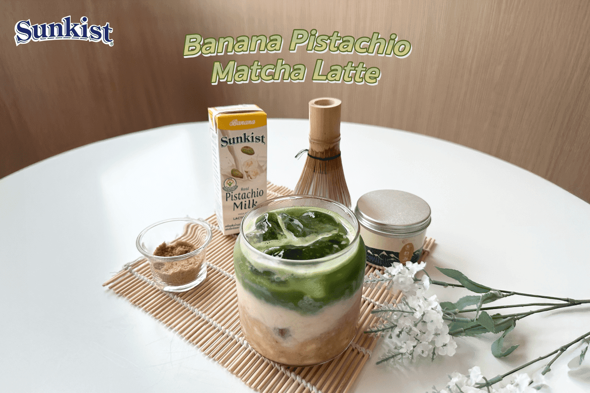เปิดเมนูชาเขียวเพื่อสุขภาพกับแบรนด์ซันคิสท์ “Sunkist Banana Pistachio Matcha Latte”