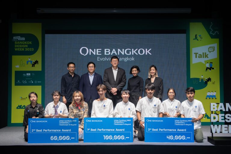 ผู้บริการและทีมผู้ชนะ 3 รางวัลยอดเยี่ยมOne Bangkok Urban Furniture Competition 2022 Seatscape Beyond