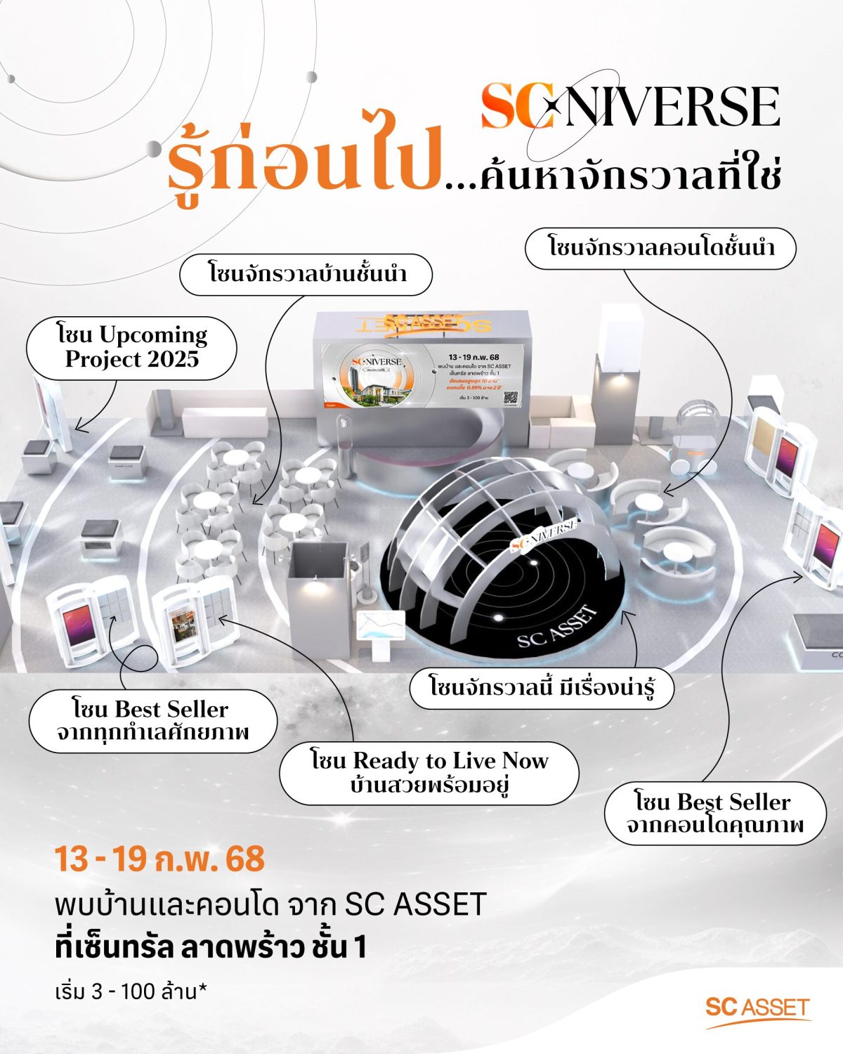 ‘SC Asset’ ชวนค้นหาจักรวาลบ้านชั้นนำ กับงาน ‘SCniverse’ พร้อมโปรเด็ดโดนใจทุกมัลติเวิร์ส วันนี้ – 19 ก.พ. 68 ณ เซ็นทรัลลาดพร้าว