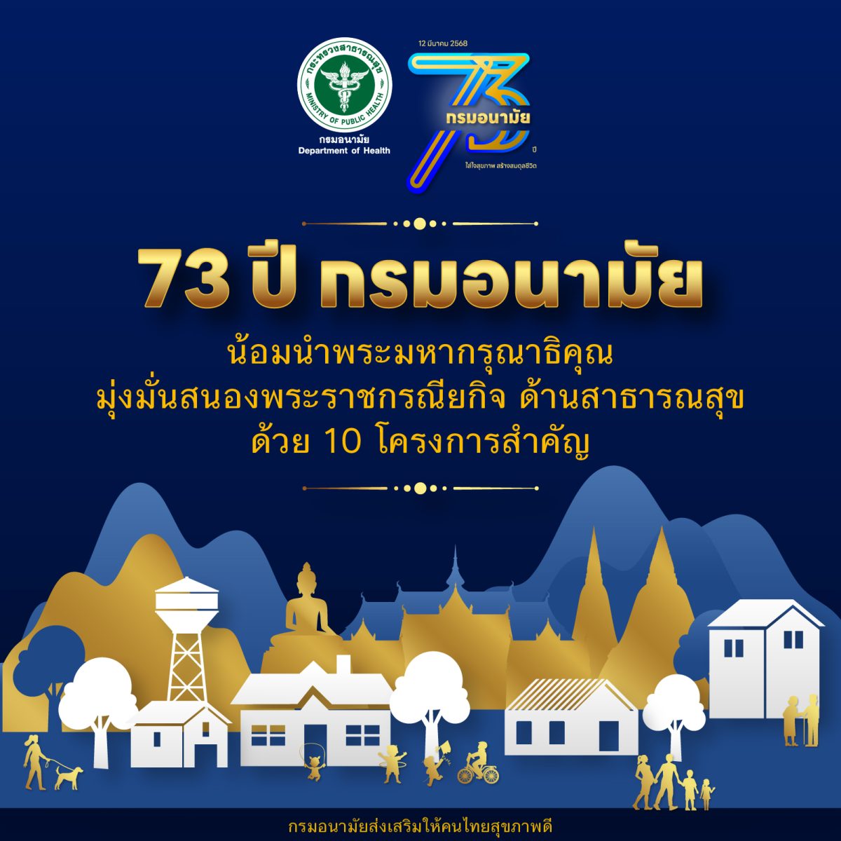 สู่ 73 ปี กรมอนามัย น้อมนำพระมหากรุณาธิคุณของในหลวง พัฒนางานแม่และเด็ก ภายใต้มูลนิธิทีปังกร