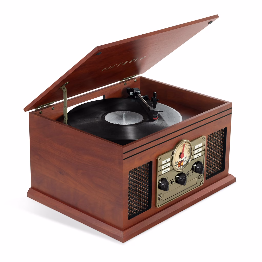 Victrola The Quincy 6 In 1 Bluetooth Turntable Mahogany