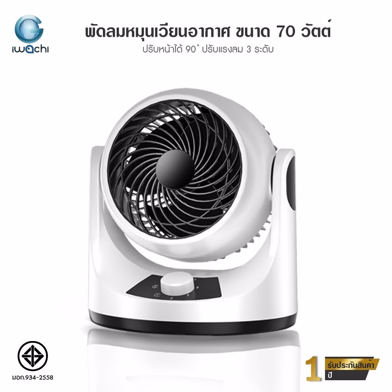 พัดลมตั้งโต๊ะ Iwachi ขนาด 70w