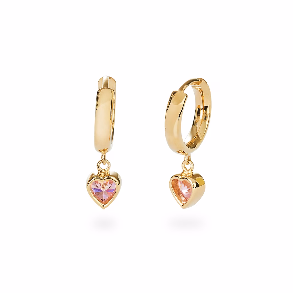 ต่างหูห่วง Jewellista ประดับพลอย Pink Cz