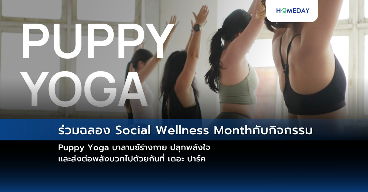 ร่วมฉลอง Social Wellness Monthกับกิจกรรม Puppy Yoga บาลานซ์ร่างกาย ปลุกพลังใจ และส่งต่อพลังบวกไปด้วยกันที่ เดอะ ปาร์ค