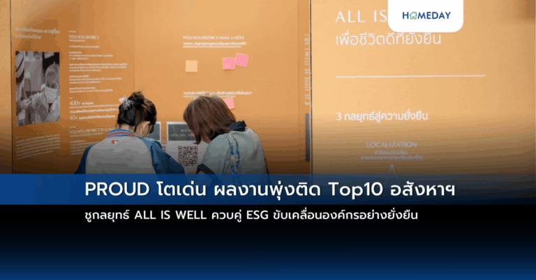 Proud โตเด่น ผลงานพุ่งติด Top10 อสังหาฯ ชูกลยุทธ์ All Is Well ควบคู่ Esg ขับเคลื่อนองค์กรอย่างยั่งยืน