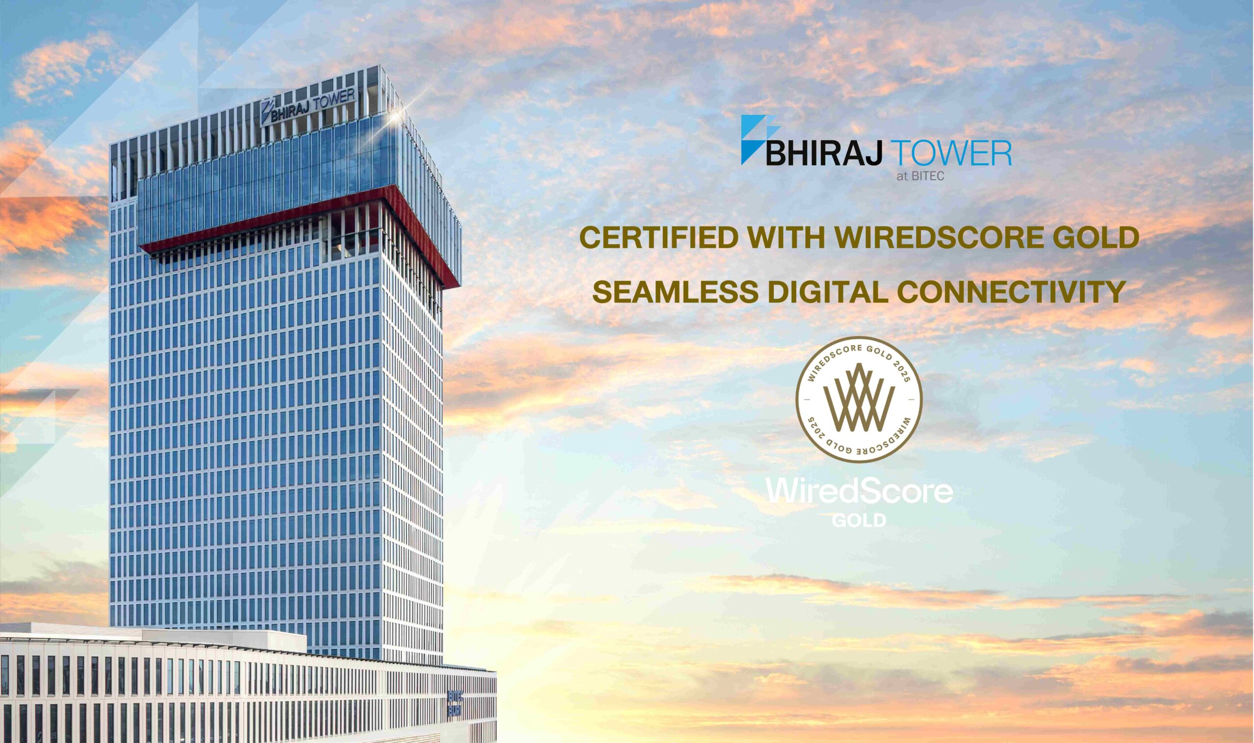 อาคารภิรัชบุรี กรุ๊ป คว้า Wiredscore และ Smartscore ระดับ Gold ตอกย้ำความเป็นผู้นำด้านอาคารอัจฉริยะ