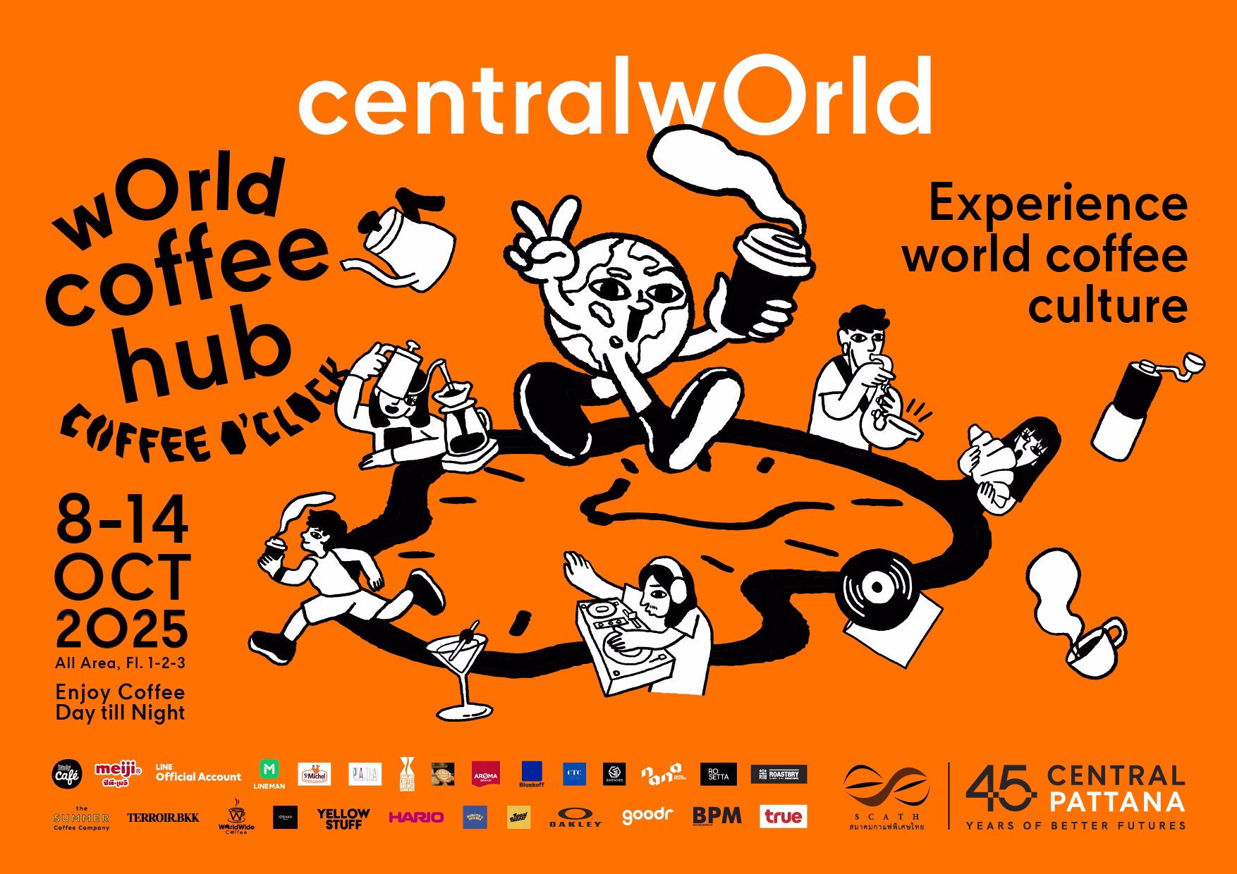 จุดนัดพบคอกาแฟ! ดริป คั่ว บด สด ครบที่เซ็นทรัลเวิลด์ รวมความพิเศษจากวงการกาแฟทั่วโลก ไว้ในงาน “world Coffee Hub” 8–14 ตุลาคม 68 นี้
