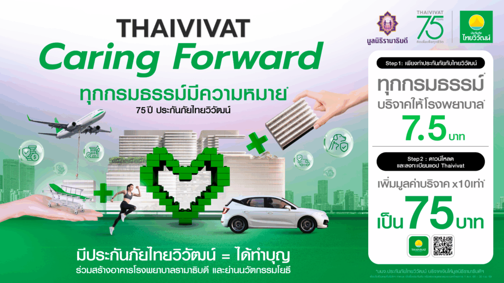 “ทุกกรมธรรม์มีความหมาย” 75 ปี ประกันภัยไทยวิวัฒน์ ชูโครงการ Caring Forward ขับเคลื่อนสังคมยุคใหม่