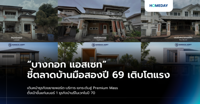 “บางกอก แอสเซท” ชี้ตลาดบ้านมือสองปี 69 เติบโตแรง เดินหน้าธุรกิจขยายพอร์ต บริการ ยกระดับสู่ Premium Mass ตั้งเป้าขึ้นแท่นเบอร์ 1 ธุรกิจบ้านรีโนเวทในปี 70