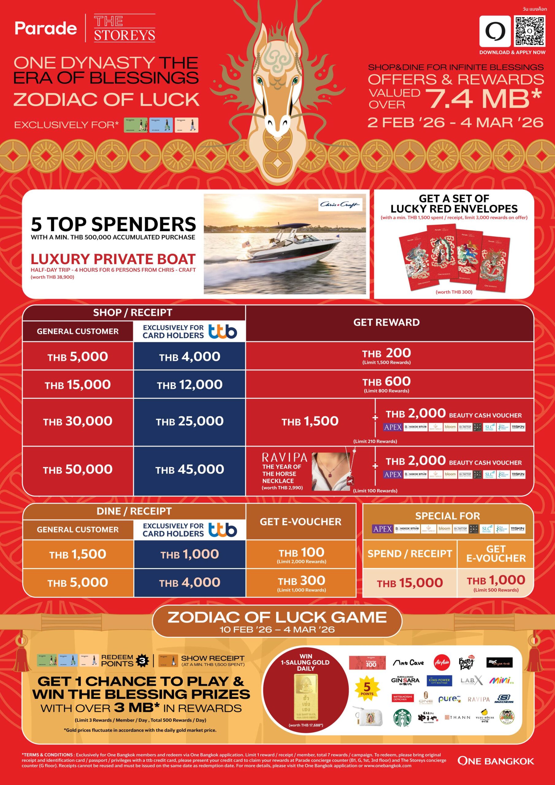 วัน แบงค็อก รีเทล ฉลองเทศกาลตรุษจีนสุดยิ่งใหญ่แห่งปี One Dynasty: The Era Of Blessing จับมือ บัตรเครดิต Ttb ส่งแคมเปญพิเศษ “zodiac Of Luck” มอบเอกสิทธิ์เหนือระดับ