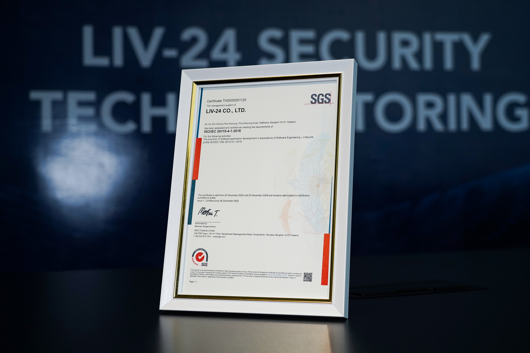 Liv 24 คว้า 4 มาตรฐานรับรอง ย้ำ Smart Tech ปลอดภัย ตรวจสอบได้ ชูสิทธิลดหย่อนภาษี 200% หนุนองค์กรลงทุนระยะยาว