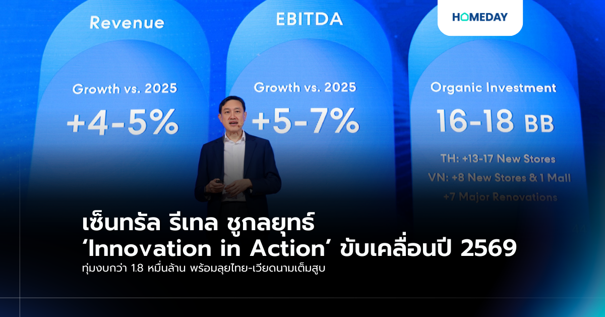 เซ็นทรัล รีเทล ชูกลยุทธ์ ‘innovation In Action’ ขับเคลื่อนปี 2569 ทุ่มงบกว่า 1.8 หมื่นล้าน พร้อมลุยไทย เวียดนามเต็มสูบ